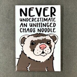 Funny Ferret Chaos Noodle Magnet 2x3" Handmade Mini Pet Portrait Gift 2x3"